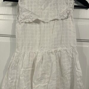 lali kids White Sleeveless Dress with Floral Details